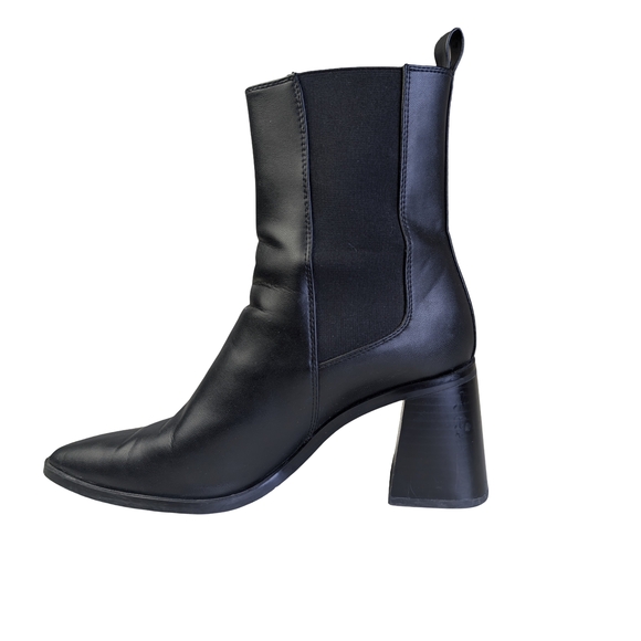 Zara Black Heeled Chelsea Boots | Pointed Toe Flared Heel | EU 37 - Picture 7 of 10